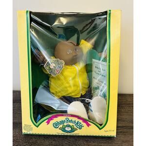 Coleco 1985 Cabbage Patch Kids African American Boy Doll Lenny Patton Yellow Top